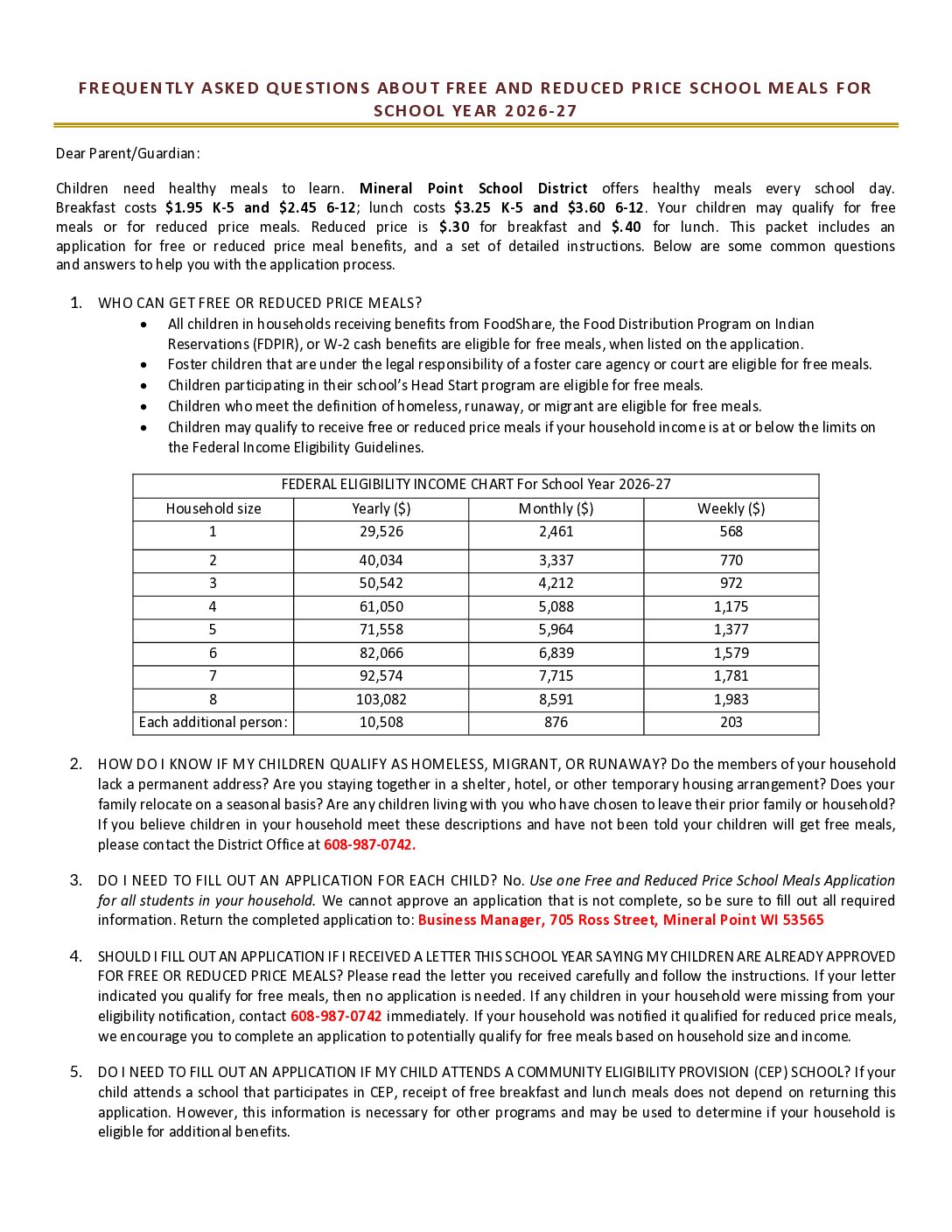2026-27 Free and Reduced Application English