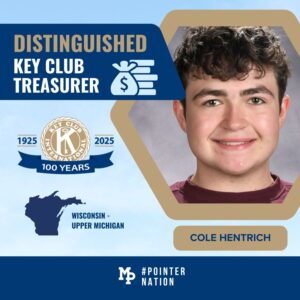 Cole Hentrich - Distinguished Key Club Treasurer