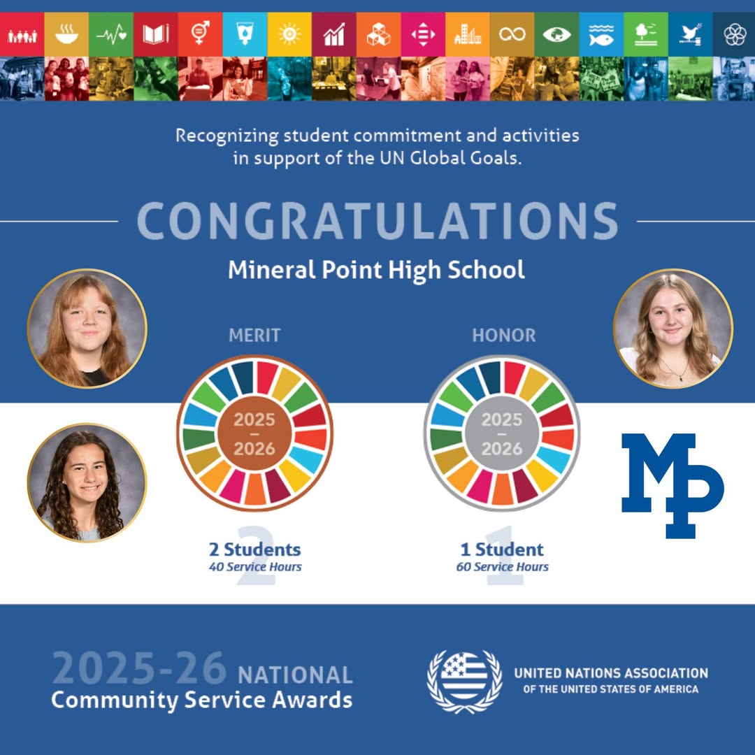 Mineral Point School District | United Nations Community Service Award
