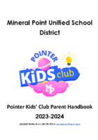 Mineral Point Unified School District Pointer Kids Club