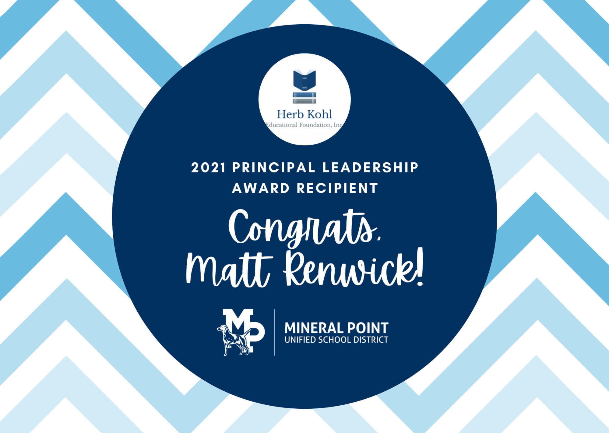 Mineral Point School District Renwick Wins Kohl Principal Leadership