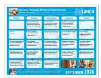 September Elementary Lunch – Spanish